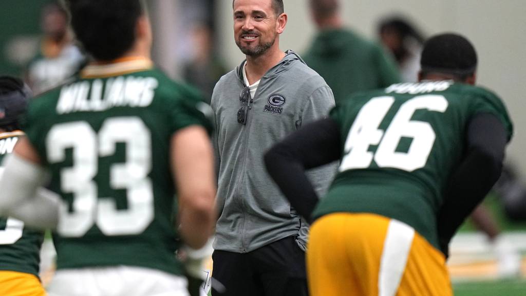Packers front office coach Matt LaFleur is excited about the depth on the defensive front in 2024